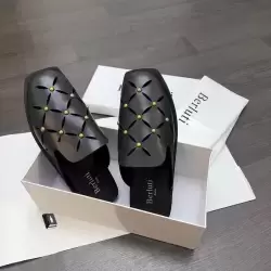 Berluti Black Leather Mules.
