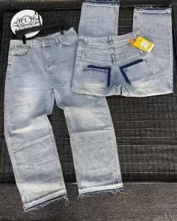 Splatter Paint Patch Pocket Loose Jeans