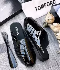 Tom Ford Black Patent Leather Mules/Slippers.