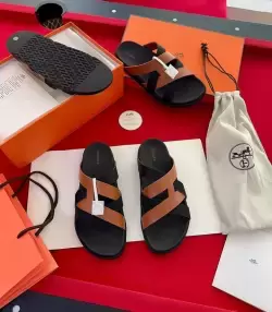 Hermès Style Mens Crisscross Slide Sandal (H-Strap)