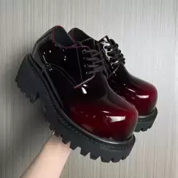 Gradient Patent Leather Platform Oxfords