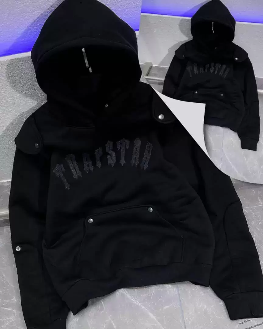 Black Hooded Sweatshirt (Hoodie) by the brand Trapstar.