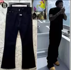 Mens Extra Long Black Flared Jeans