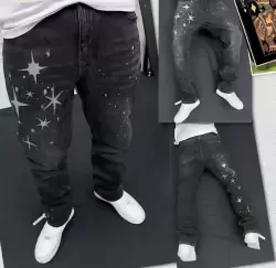 Star Splash Black Denim Jogger Jeans