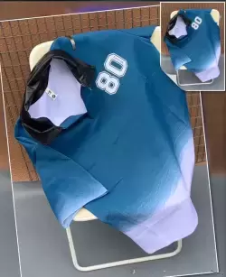 Short-Sleeve Ombré Varsity Polo